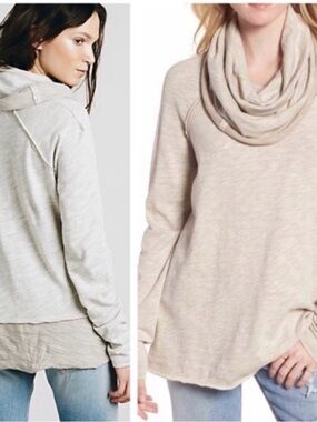 Free People Beach Cocoon Cowl Neck Lightweight Pullover Oversized Sweater